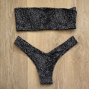 Zaful Black and White Polka Dot Bikini